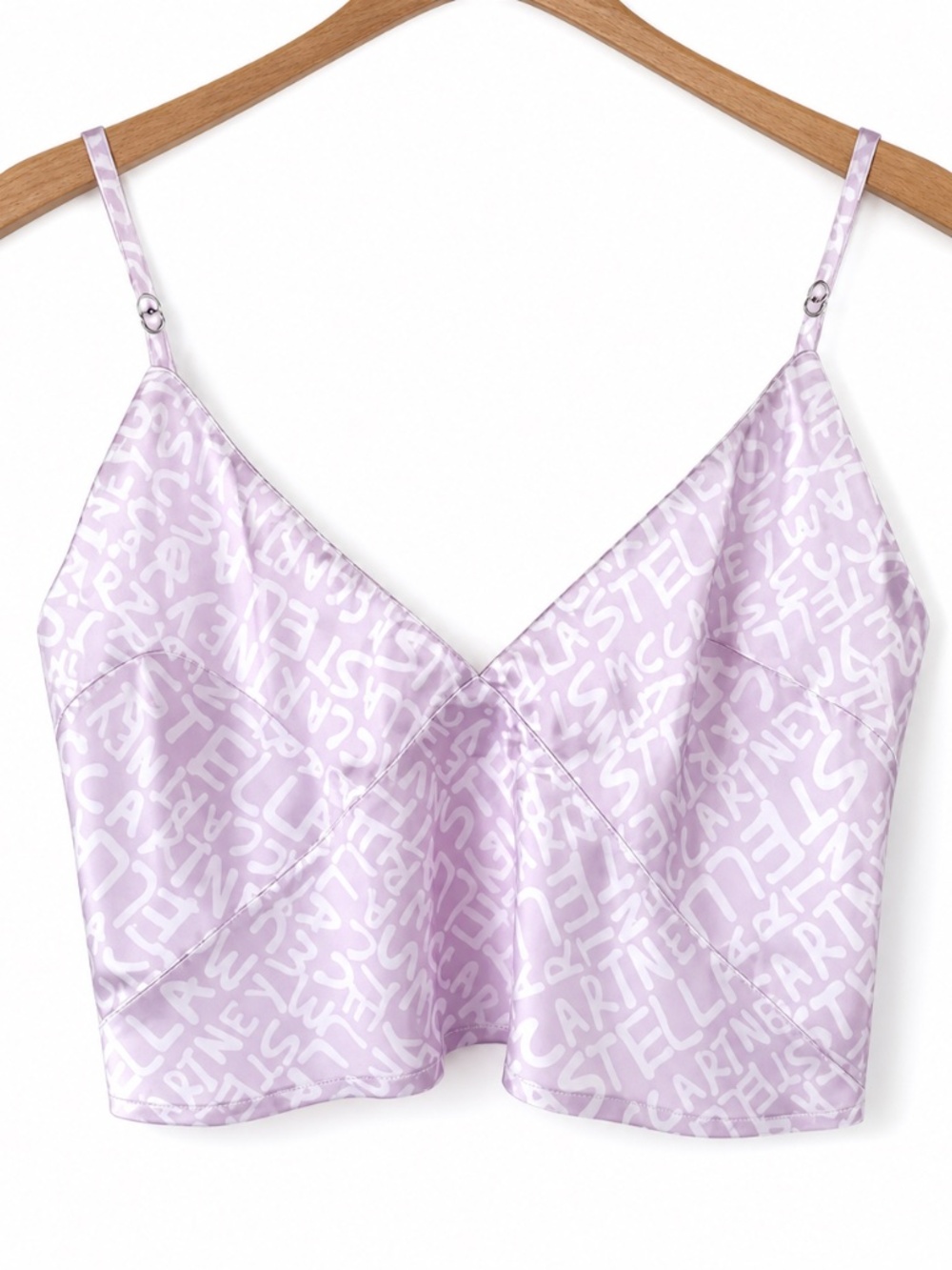 NWOT Stella McCartney x Ed Curtis Pink Graffiti Logo Cropped Silk  Cami‎ Size S
